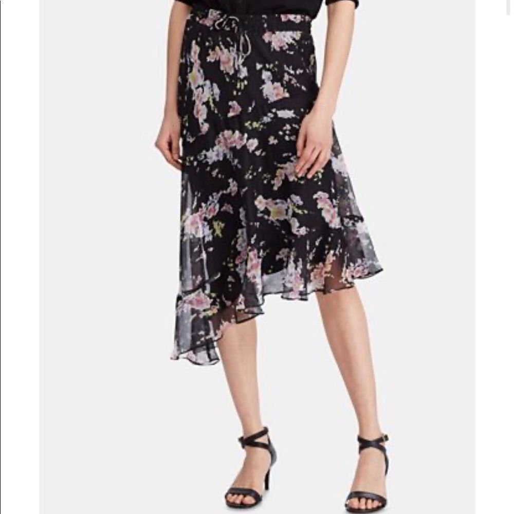 RALPH LAUREN Asymmetrical Skirt Floral Print